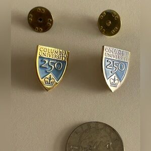 2 Tack Pins “Columbia University 250” 1 Silvertone, 1 Goldtone commemoratives